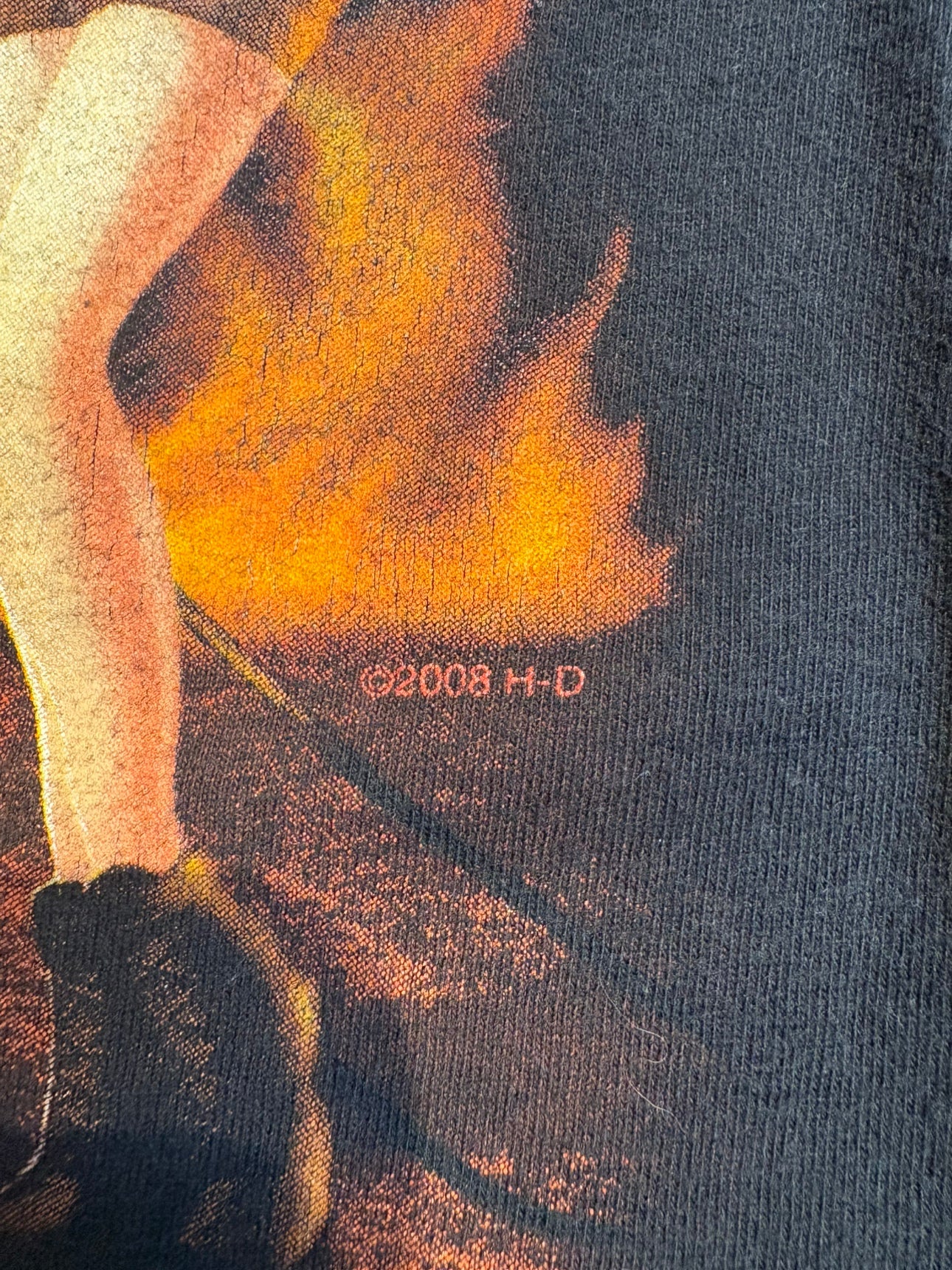 00's HARLEY-DAVIDSON「Pin-up Girl & Flame」 ハーレーTシャツ