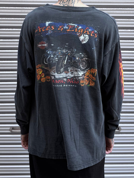 00's Harley Davidson 「Aces&Eights」ハーレーTシャツ