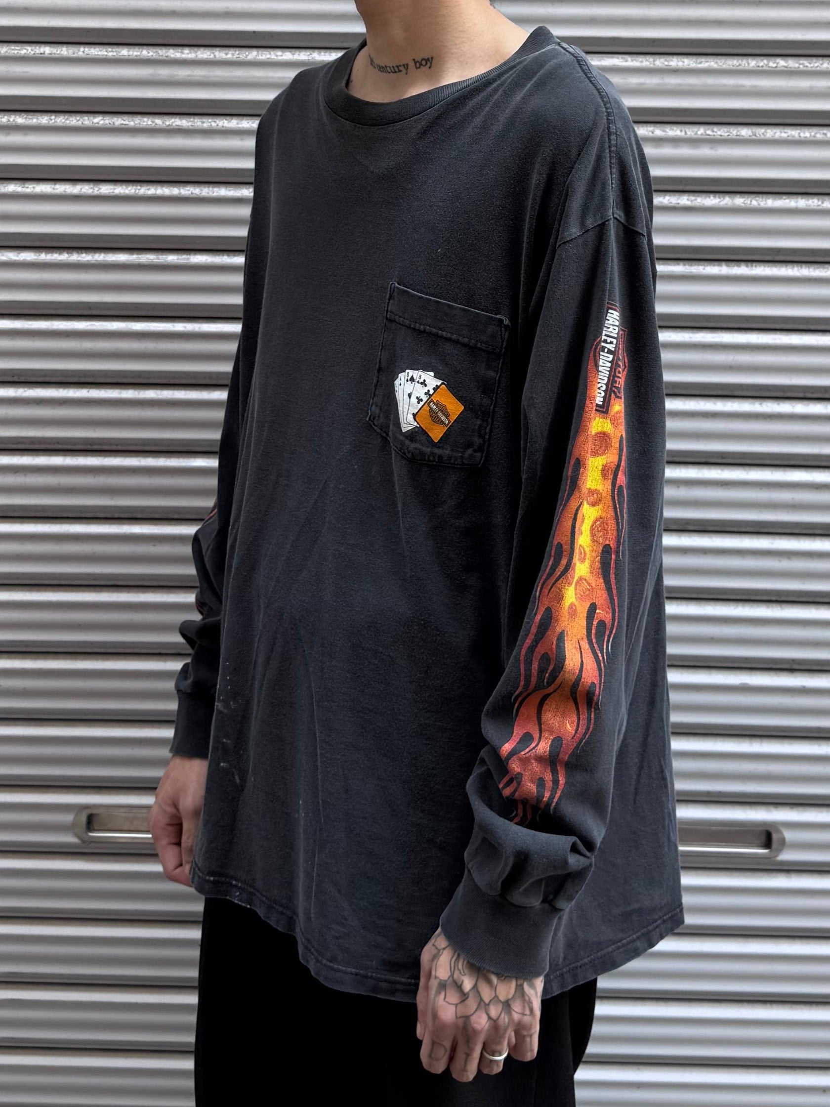 00's Harley Davidson 「Aces&Eights」ハーレーTシャツ