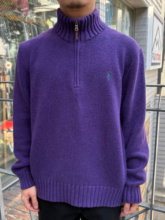 90's「RALPH LAUREN」ハーフジップニット