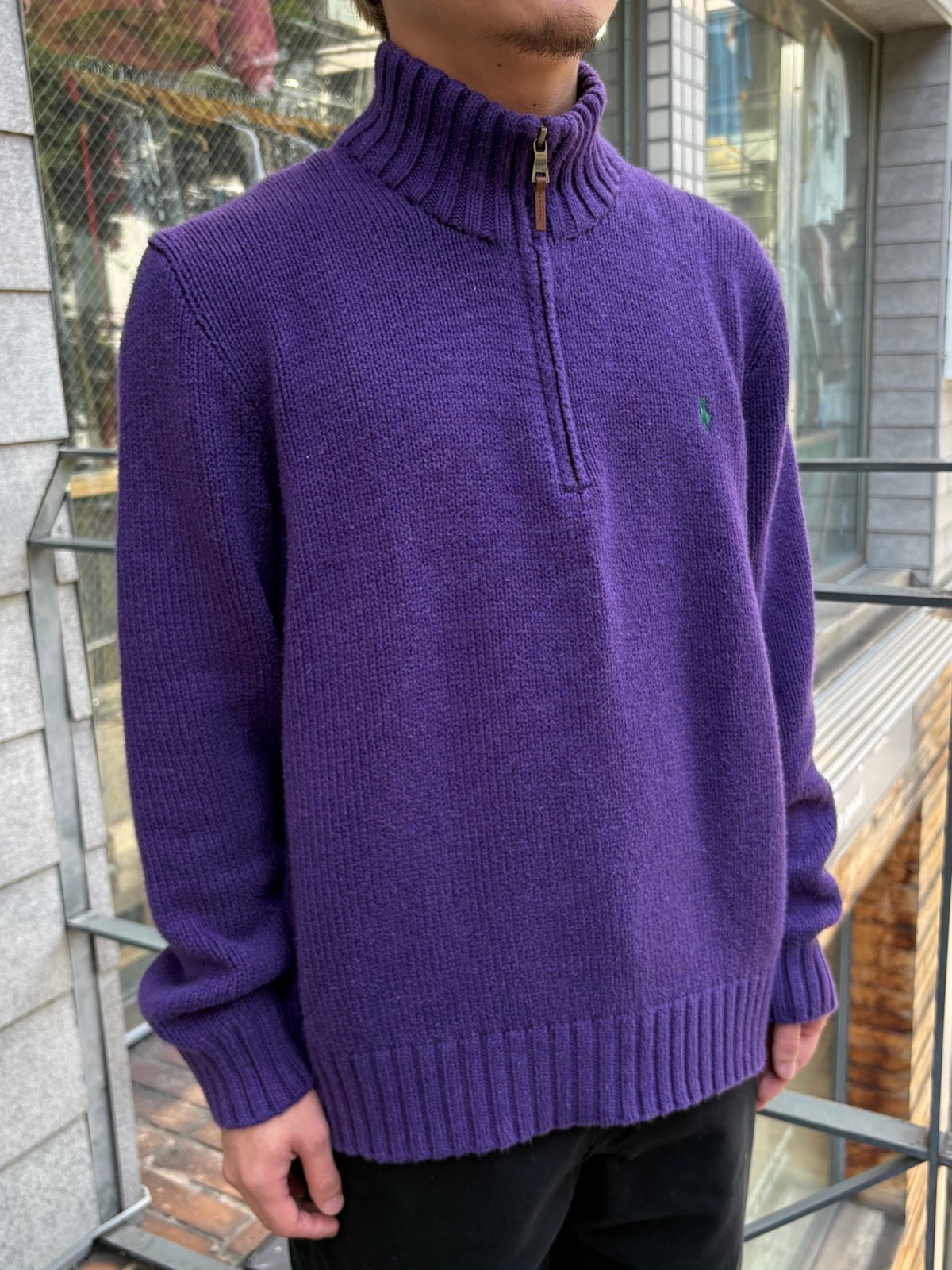 90's「RALPH LAUREN」ハーフジップニット