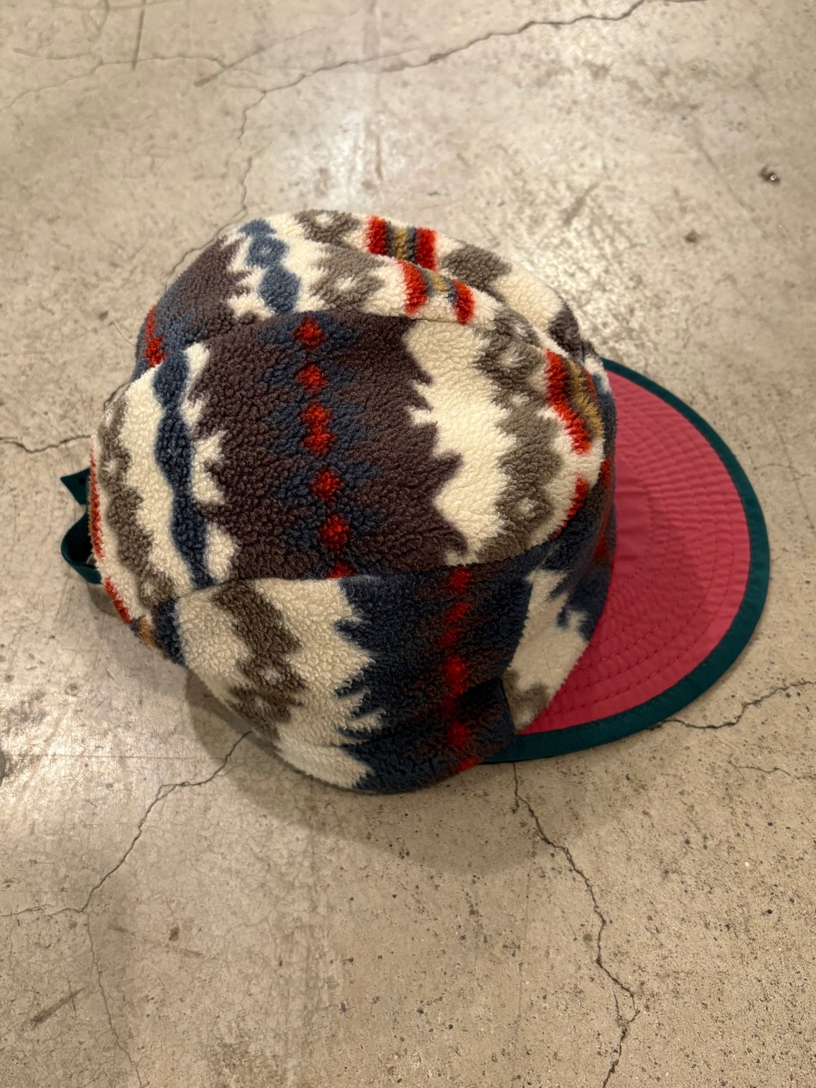 90's PATAGONIA「Winter Duckbill Cap」総柄 フリースキャップ