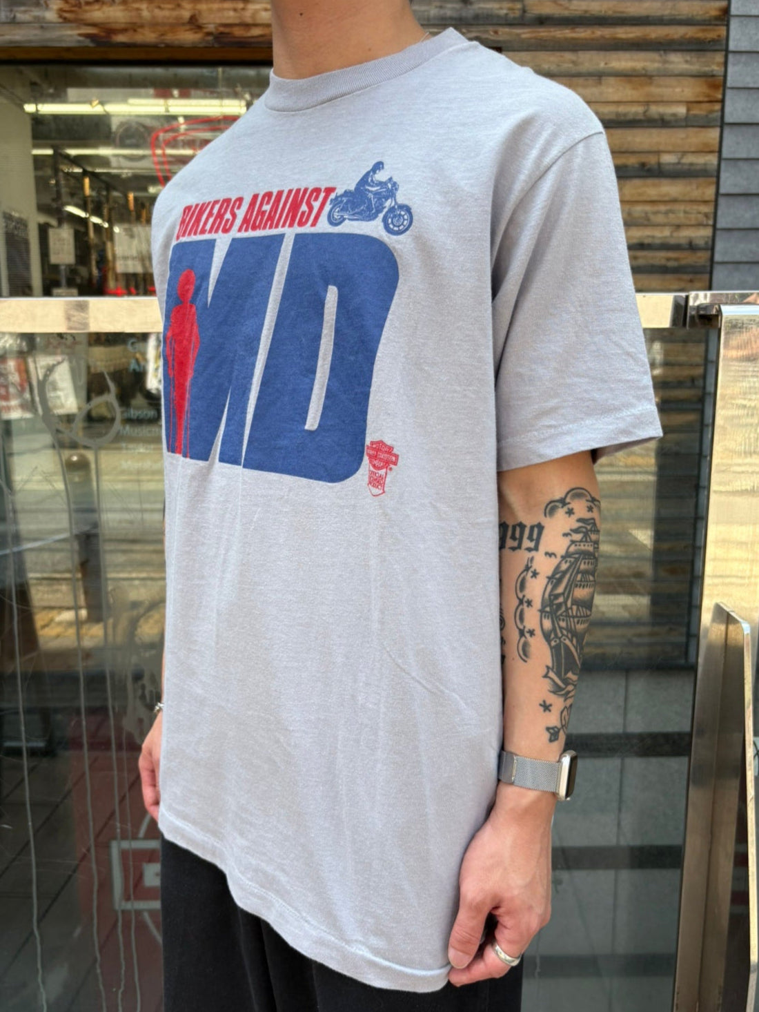 90's HARLEY-DAVIDSON「Bikers Against MD」USA製 ハーレーTシャツ