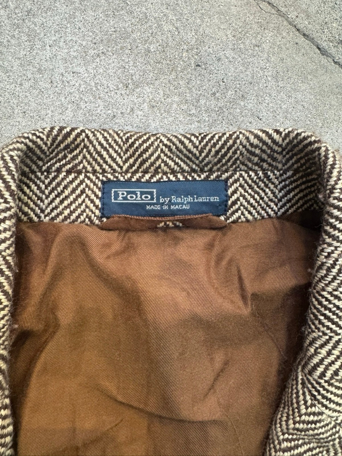 90's POLO RALPH LAUREN 「Herringbone」ツイードテーラードジャケット