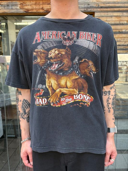 00's HARLEY-DAVIDSON「AMERICAN BIKER ケルベロスグラフィック」 ハーレーTシャツ