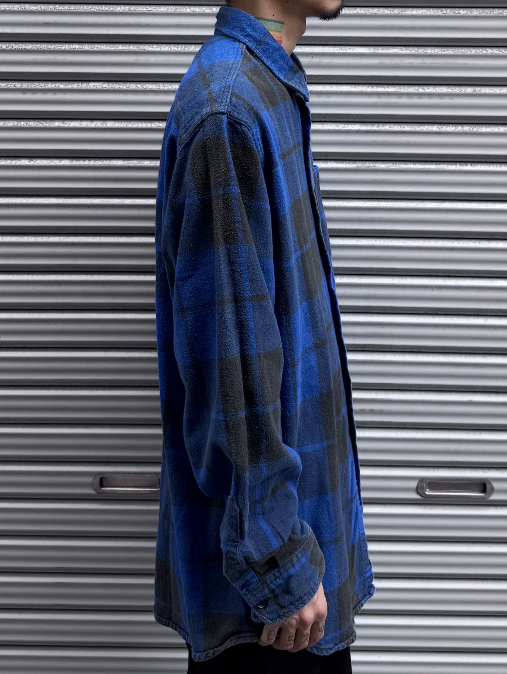 80's Eddie Bauer「黒タグ」チェックネルシャツ