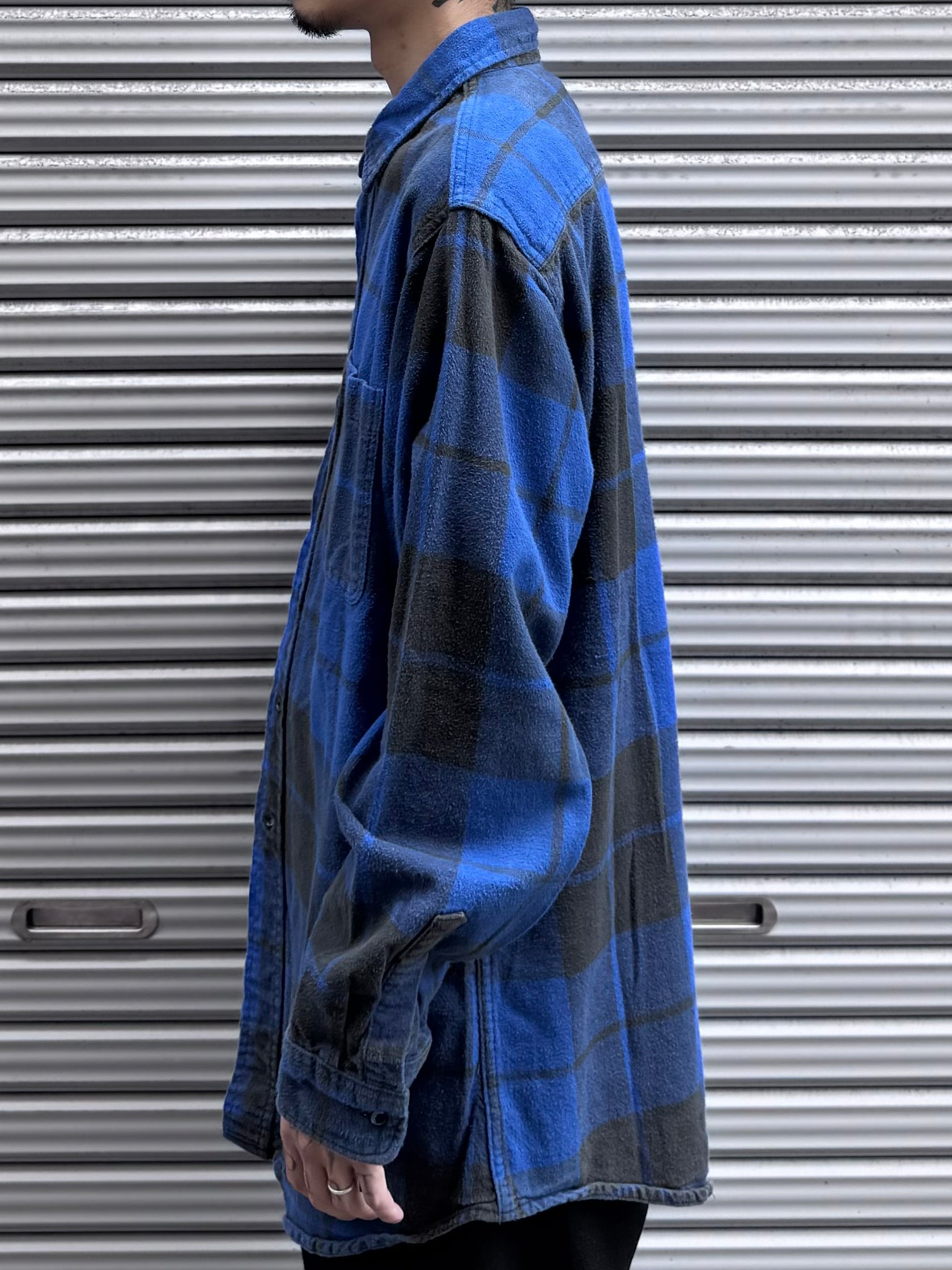 80's Eddie Bauer「黒タグ」チェックネルシャツ