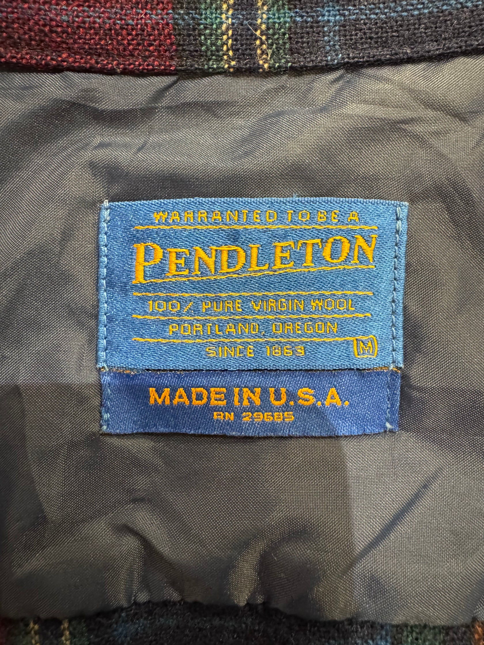 00's PENDLETON「open collar」USA製 ウールチェックシャツ