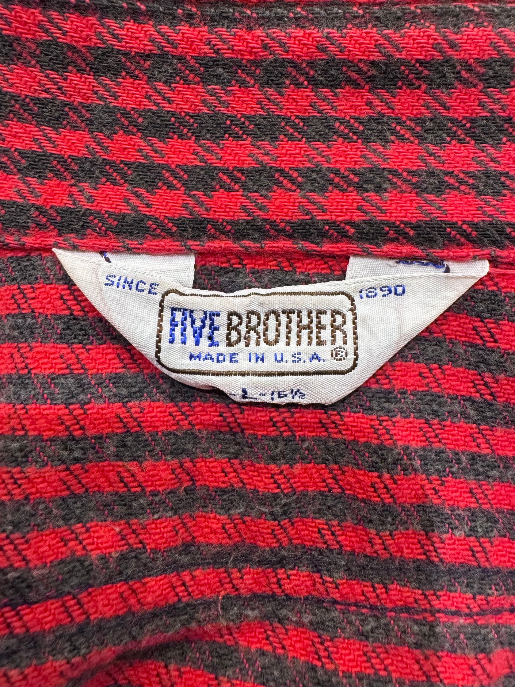 80's FIVE BROTHER USA製 チェックネルシャツ