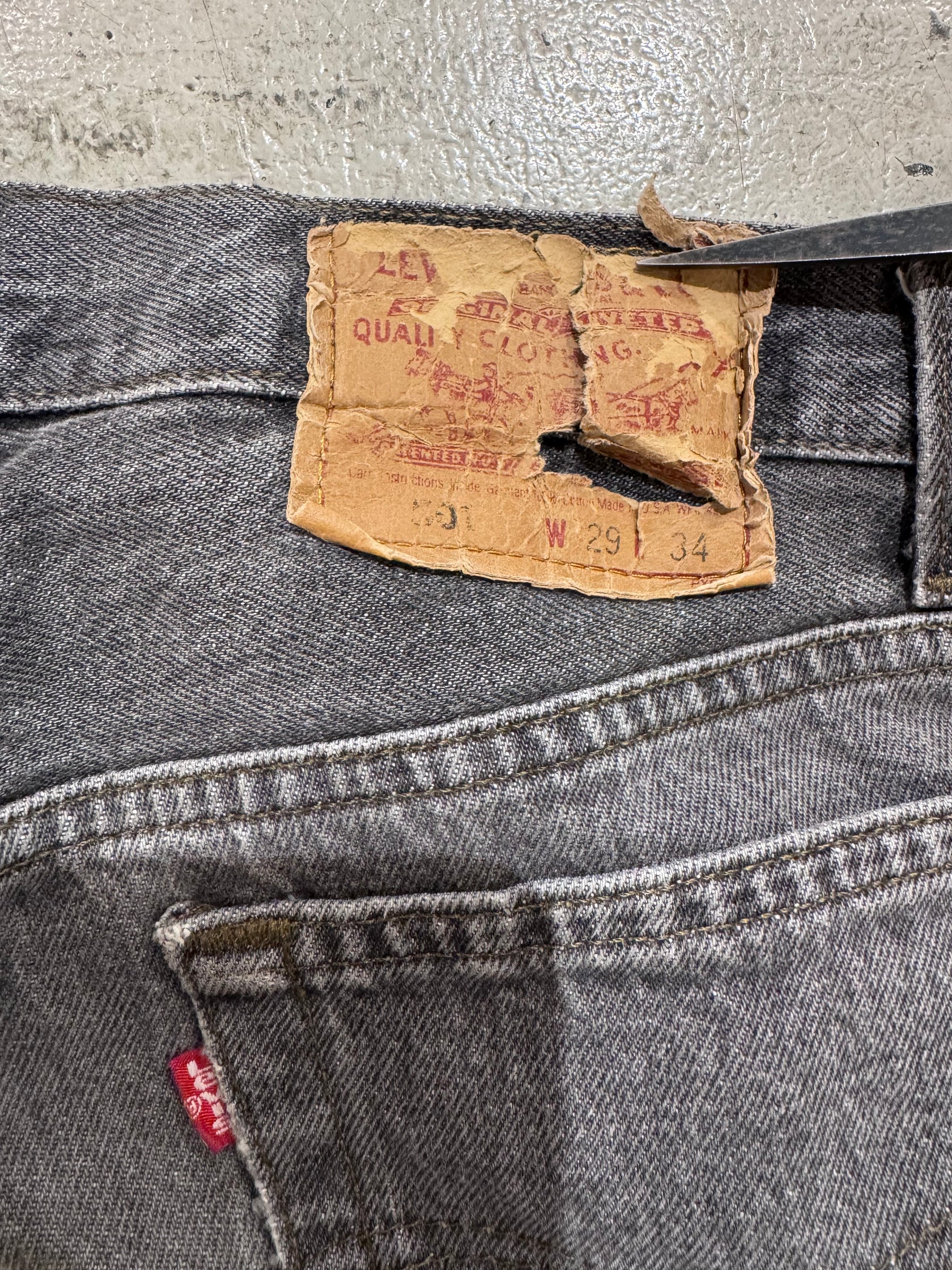 90's levis 「501」USA製 先染めブラックデニム