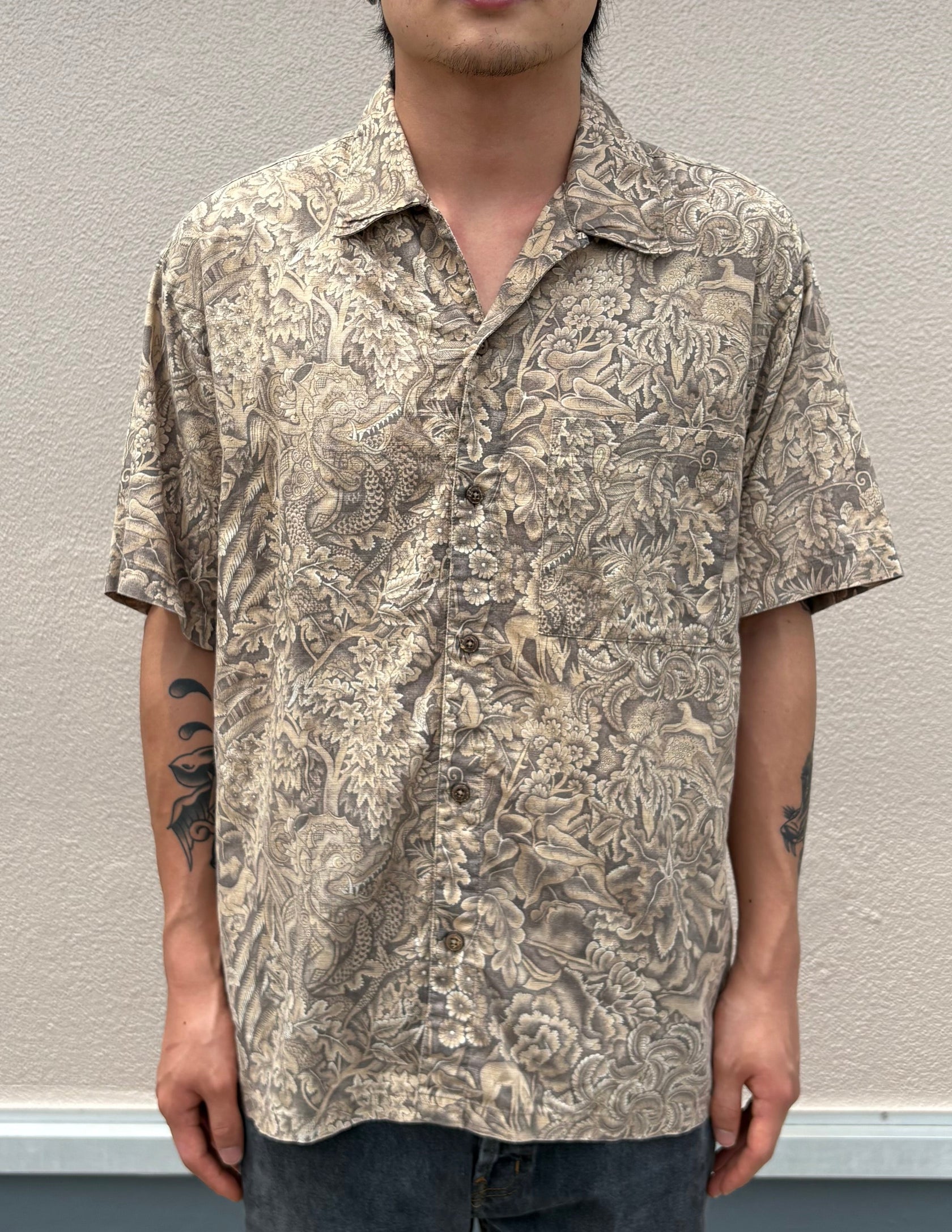 00's PATAGONIA「Monky Forest」オープンカラーシャツ