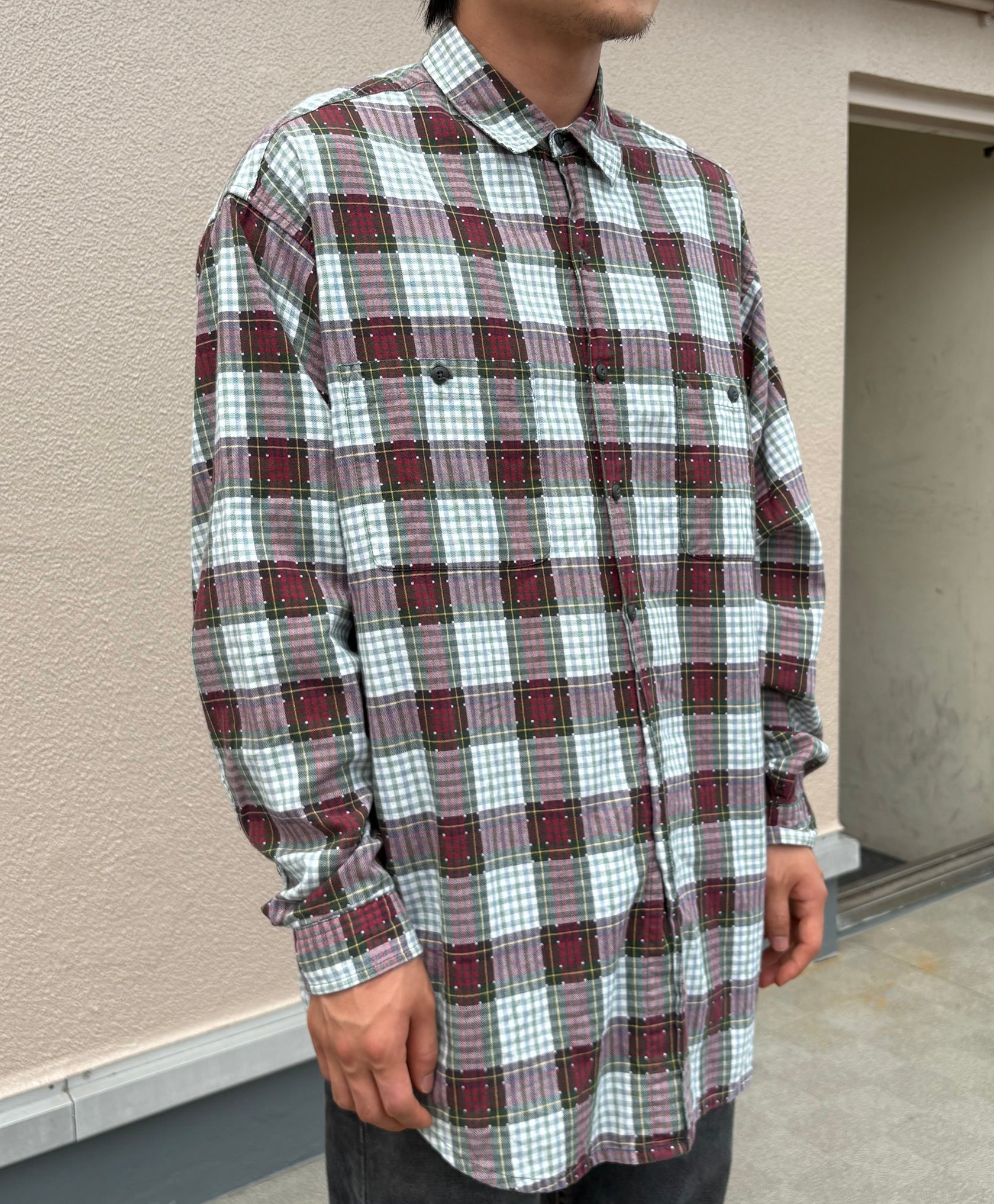 90's PATAGONIA「Organic Pima Cotton Check Shirt」雪なしタグ 長袖シャツ