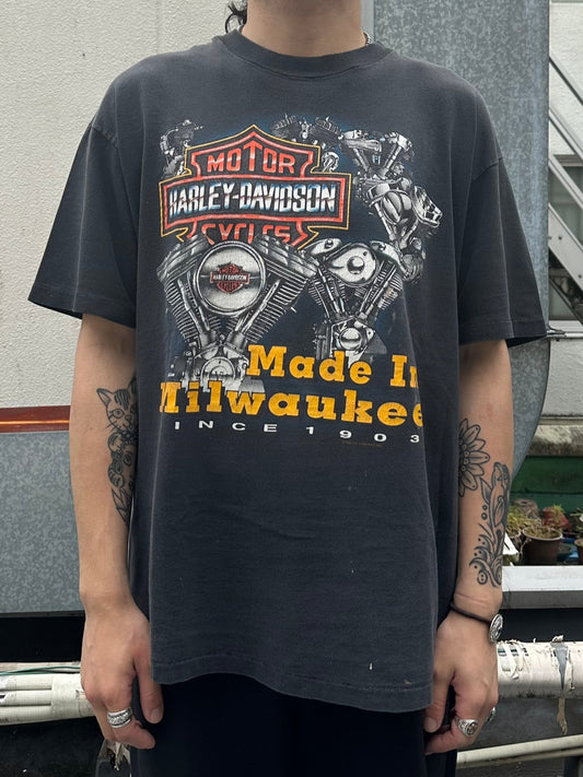 90's HARLEY-DAVIDSON「Twin Engine」ハーレーTシャツ