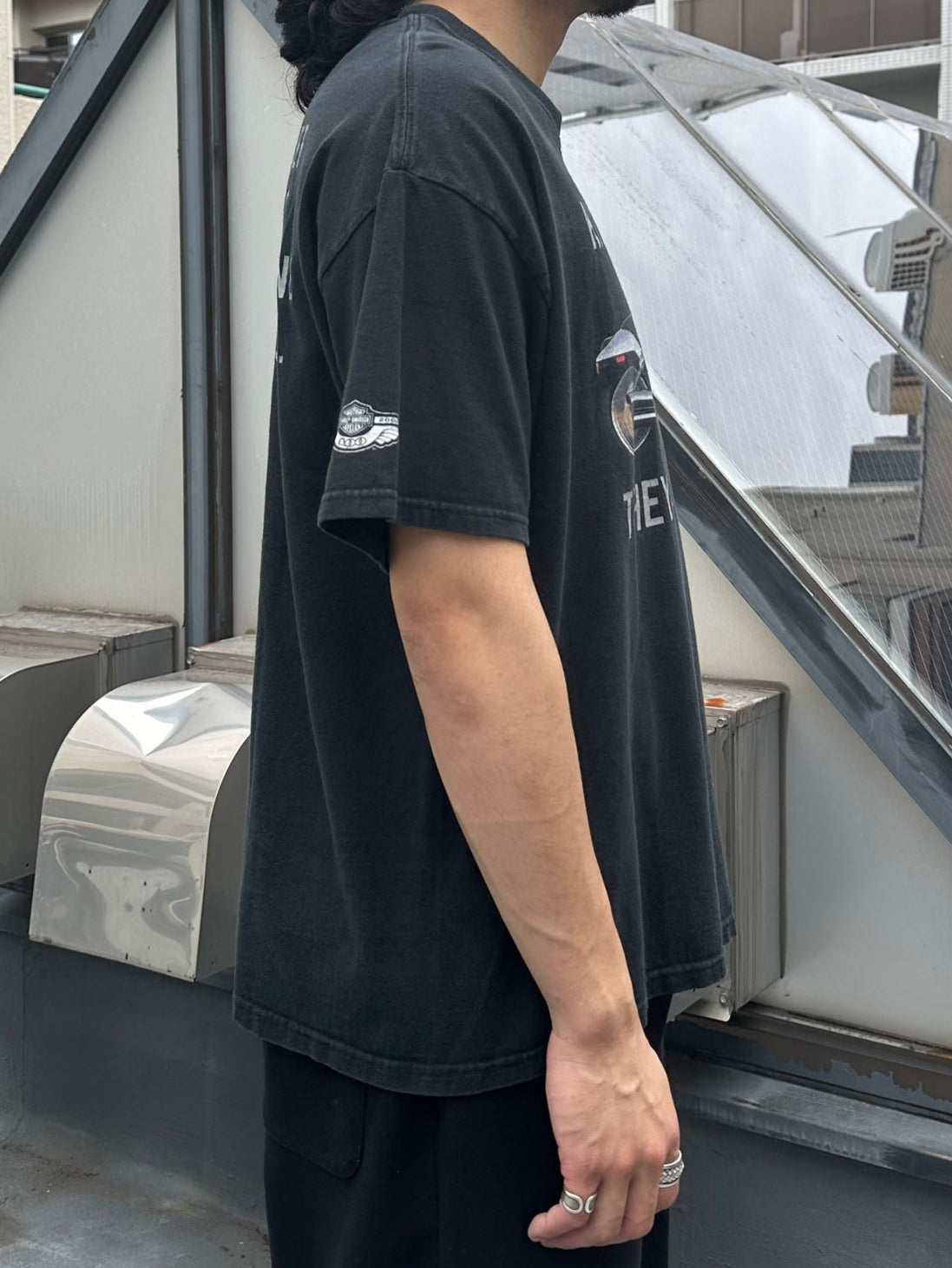00's HARLEY-DAVIDSON 「Kick The Tires Staff Tee」ハーレーTシャツ