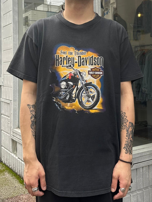 00's HARLEY-DAVIDSON 「Feel The Tnunder」ハーレーTシャツ