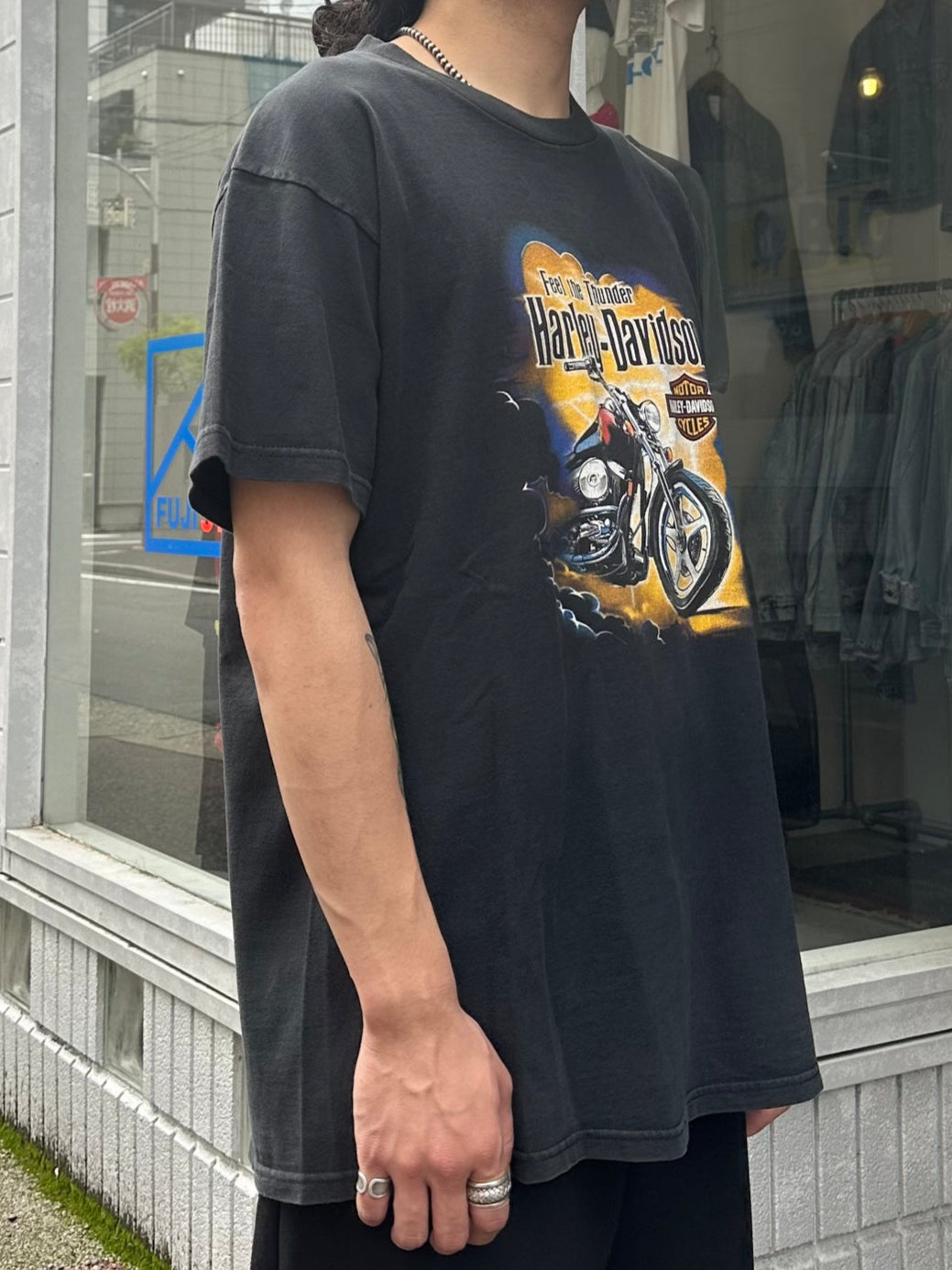 00's HARLEY-DAVIDSON 「Feel The Tnunder」ハーレーTシャツ