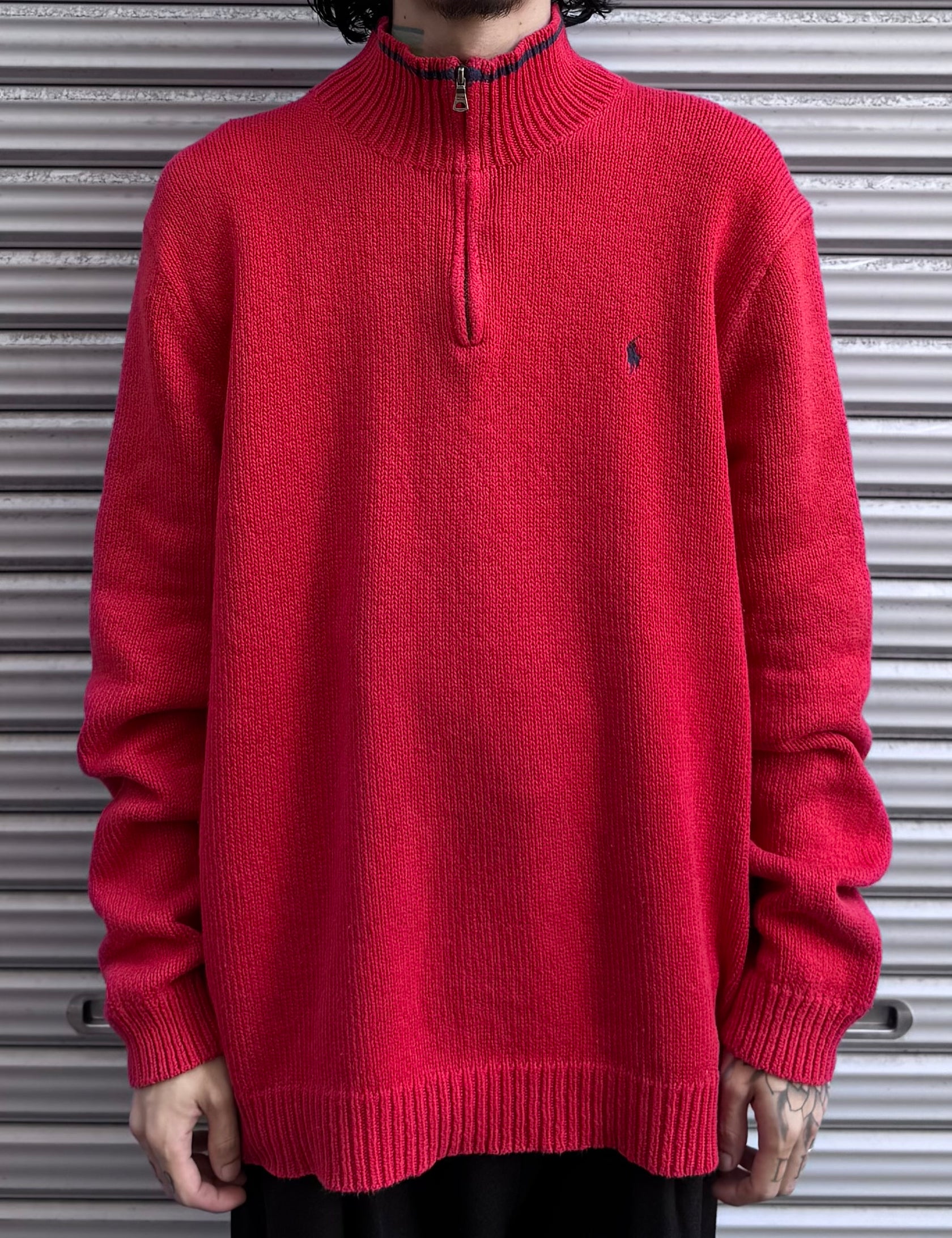90’s「POLO by Ralph Loren」ハーフジップニット