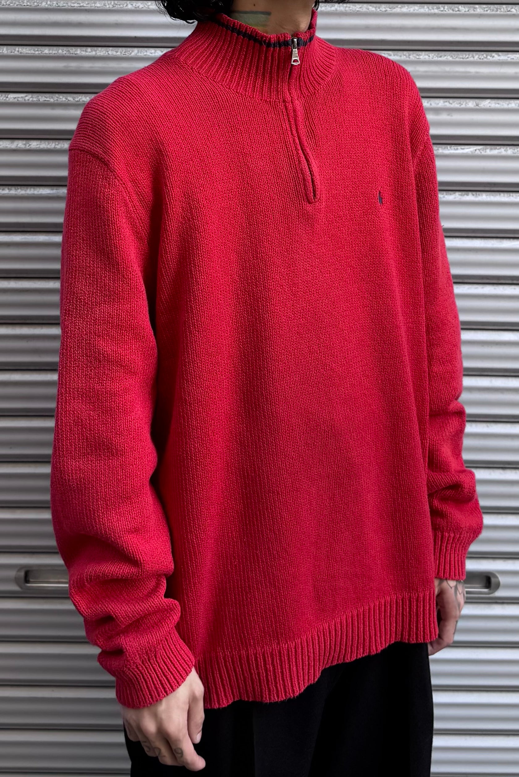 90’s「POLO by Ralph Loren」ハーフジップニット