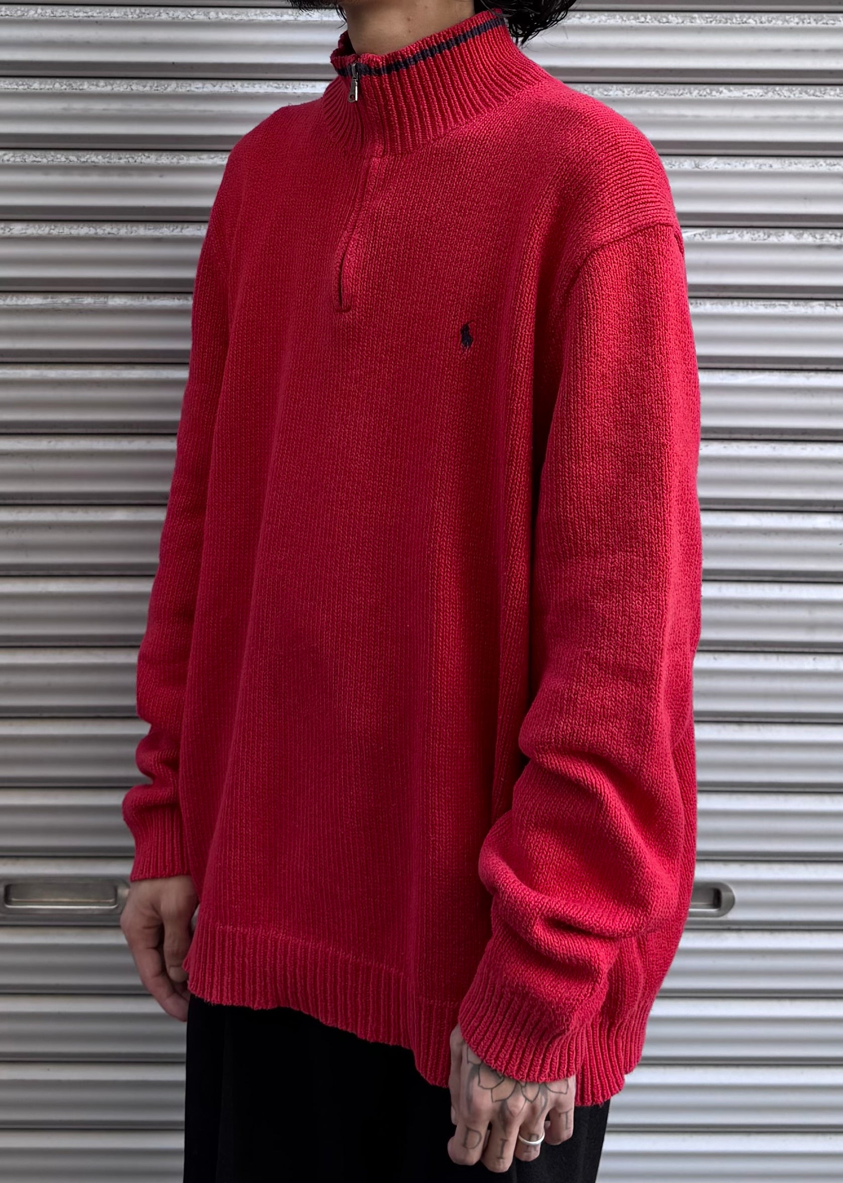 90’s「POLO by Ralph Loren」ハーフジップニット