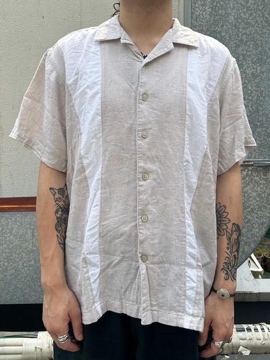 90's HAGGAR「line-design」オープンカラーシャツ