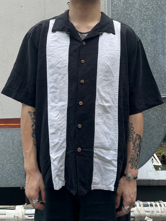 00's SADDLEBRED「line-design」オープンカラーシャツ