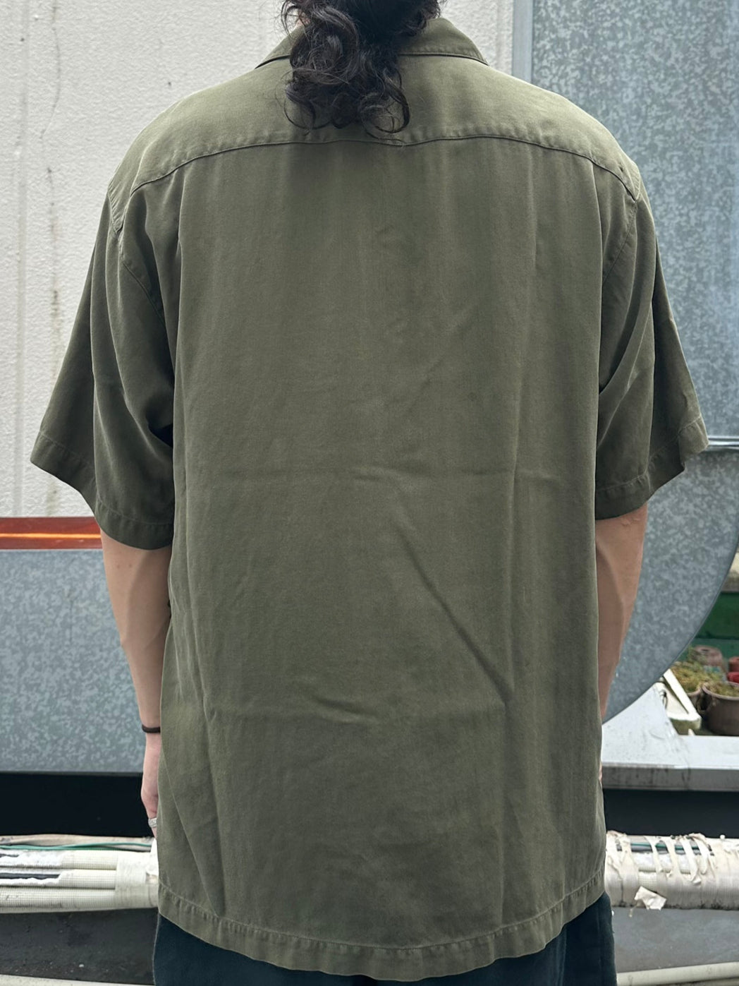 90's BACHRACH「Olive」オープンカラーシャツ