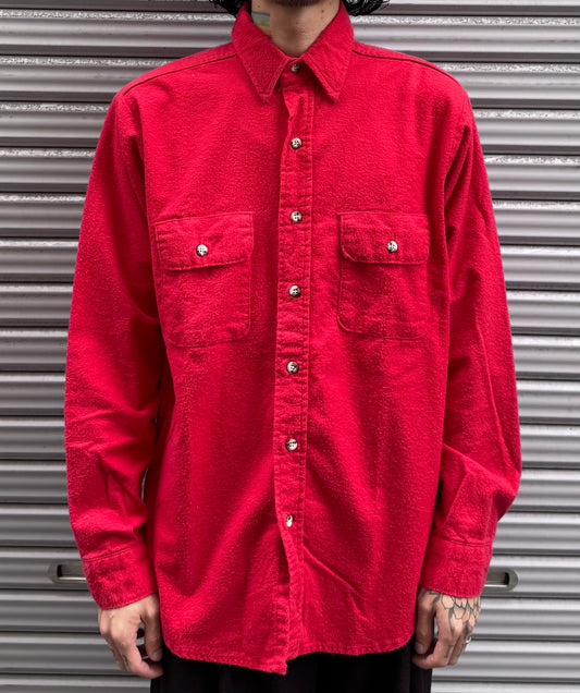 90’s「FIVE BROTHER」USA製 無地ネルシャツ