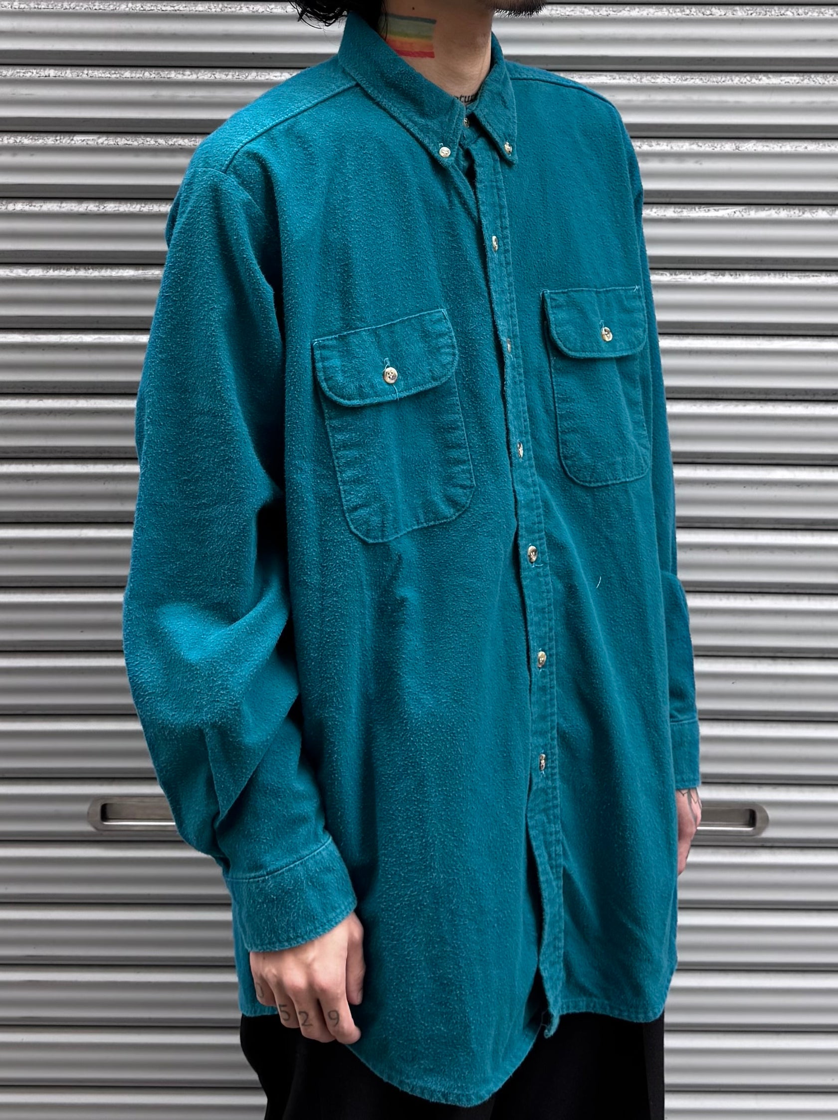 90’s「FIVE BROTHER」USA製 無地ネルシャツ