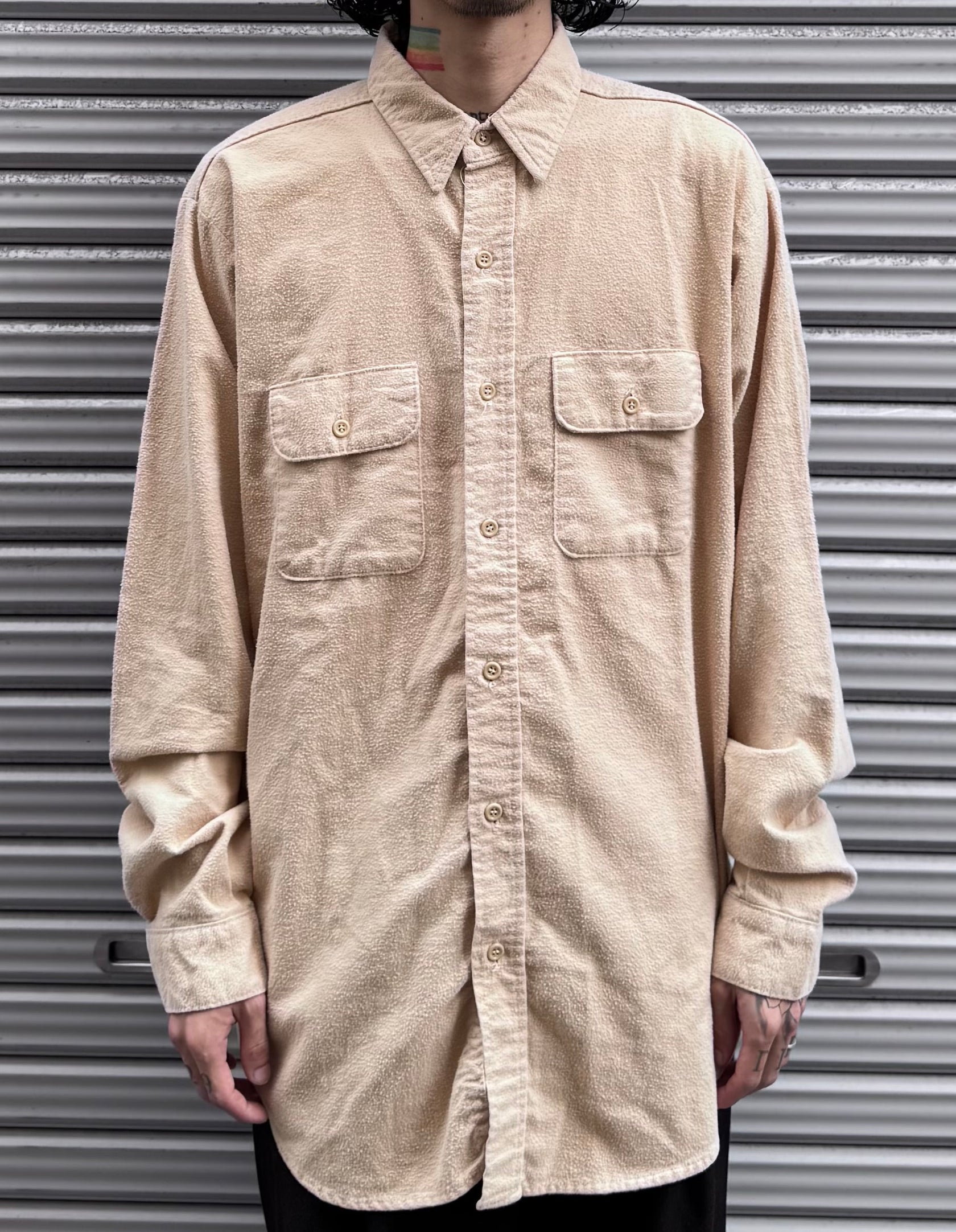 90’s「FIVE BROTHER」USA製 無地ネルシャツ