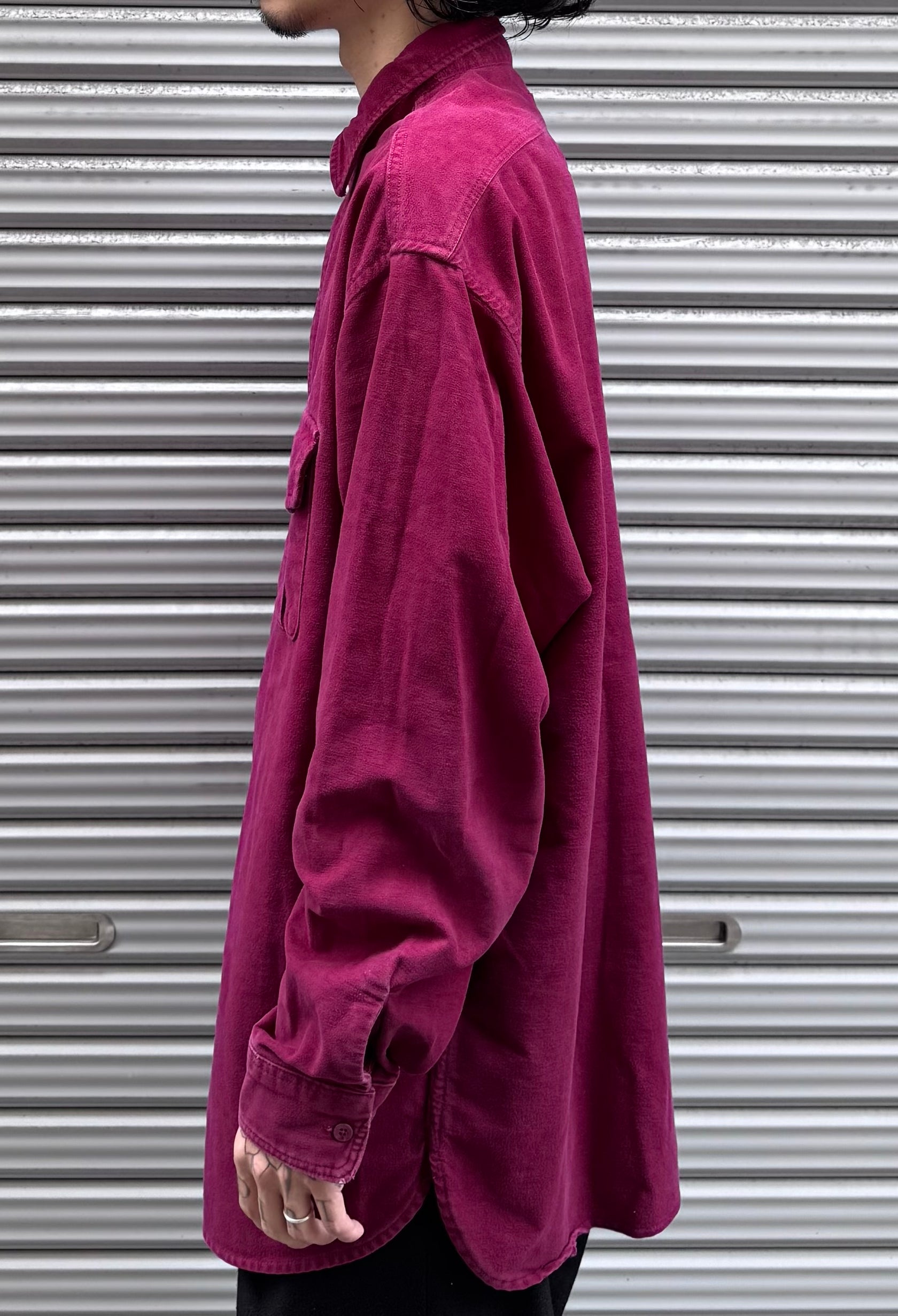 80's 「Eddie Bauer」無地ネルシャツ