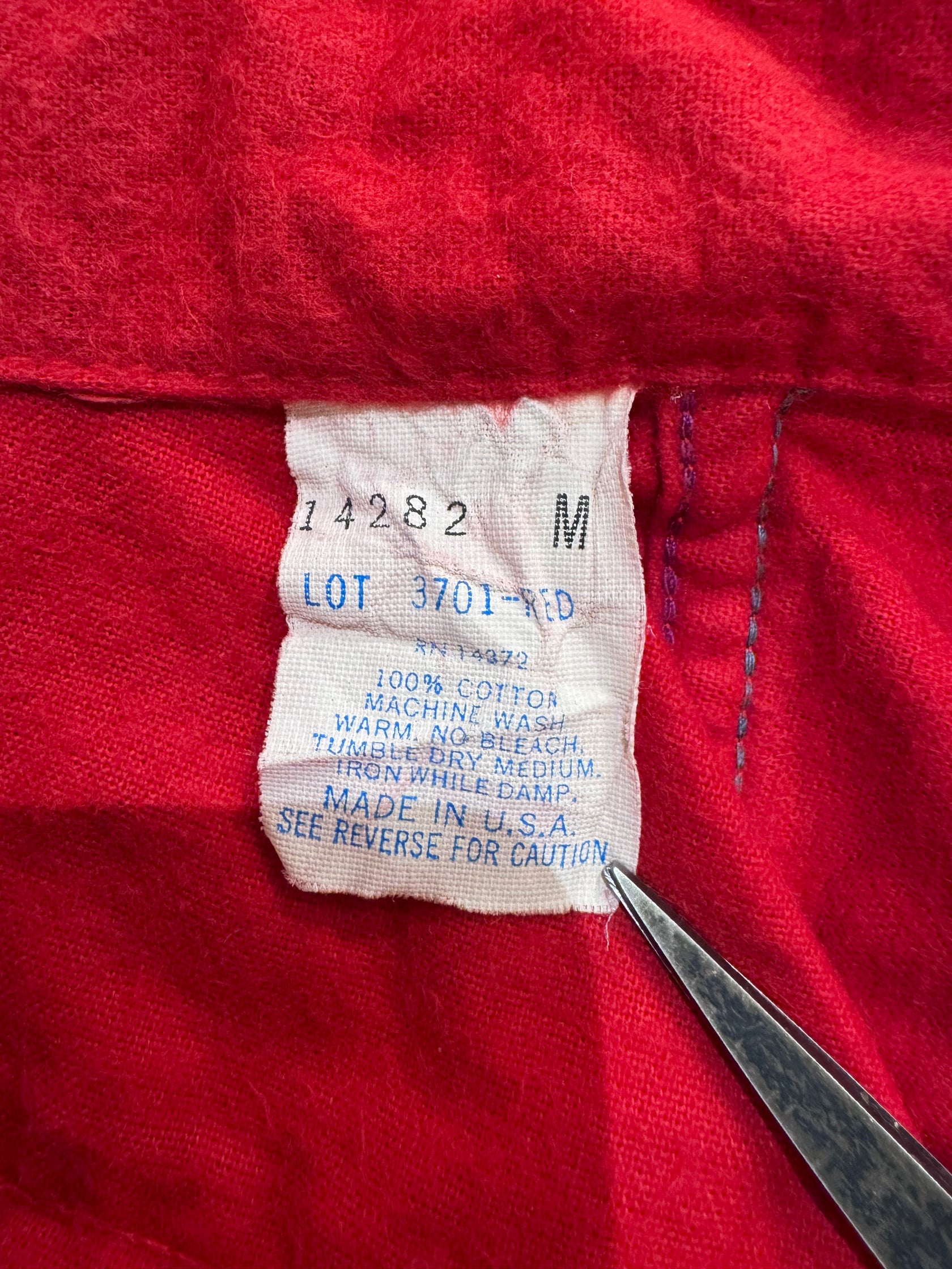 90’s「FIVE BROTHER」USA製 無地ネルシャツ