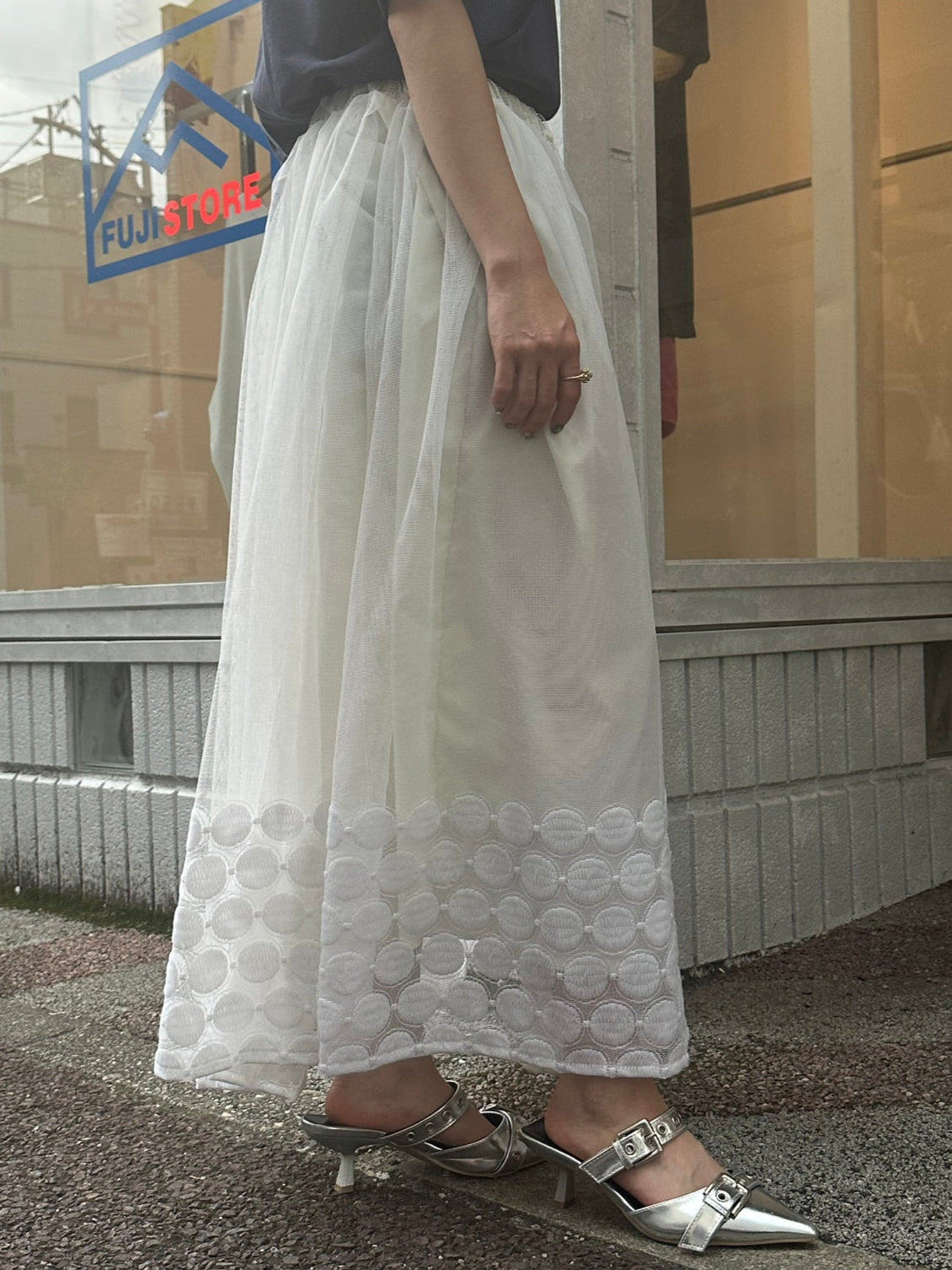 REMAKE LACE LONG SKIRT