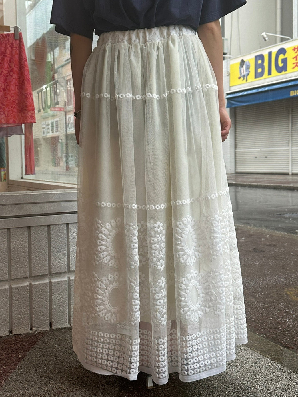 REMAKE LACE LONG SKIRT