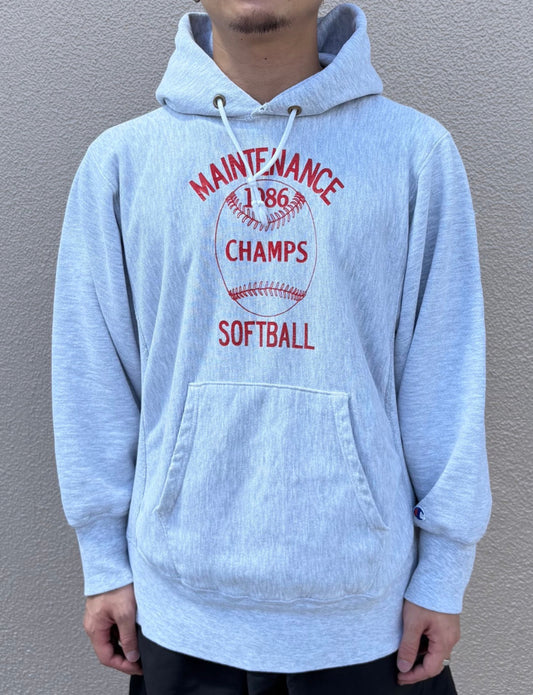 80‘s CHAMPION REVERSE WEAVE「SOFTBALL」USA製 スウェットパーカー