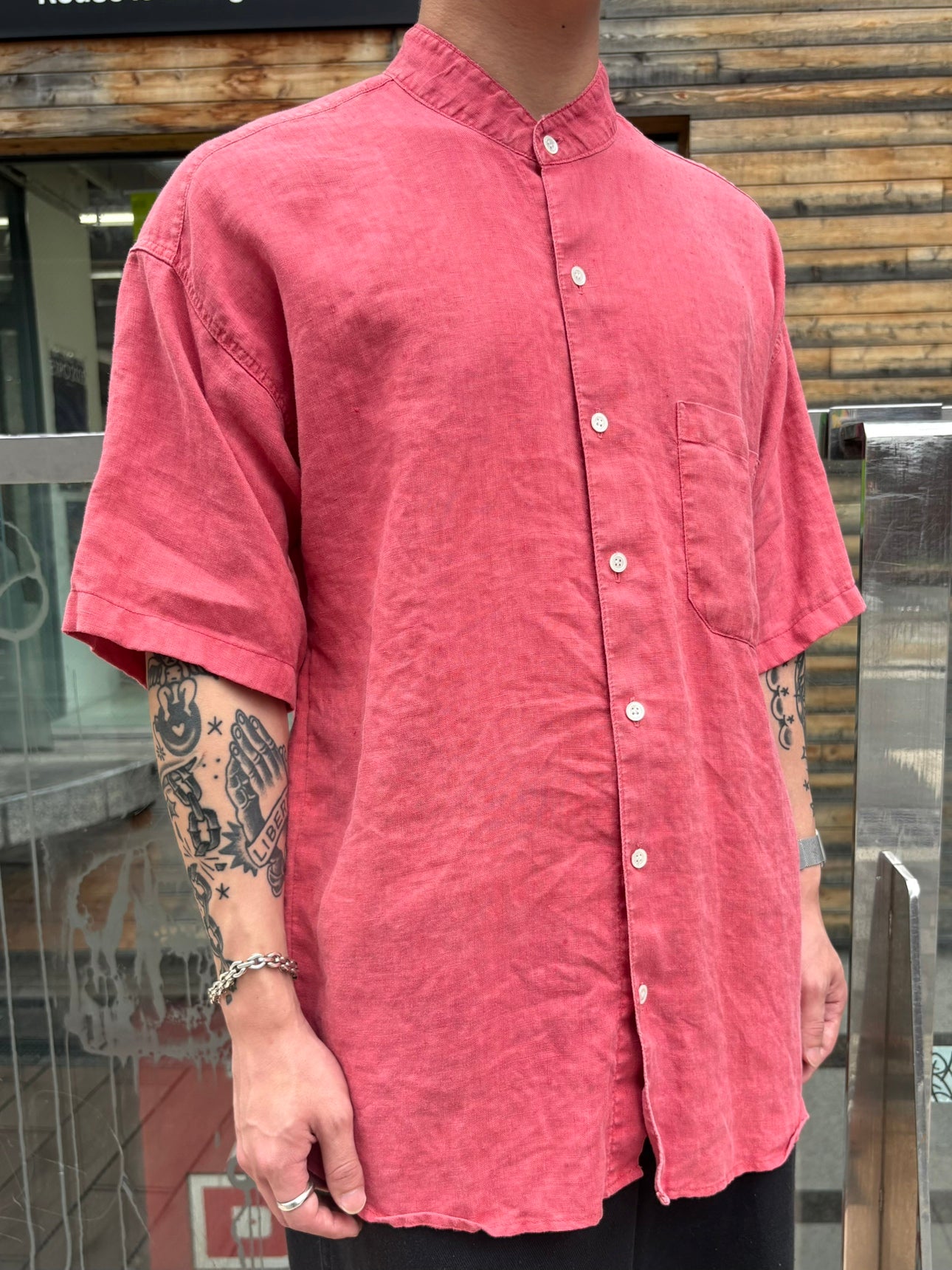 90's GAP バンドカラーシャツ