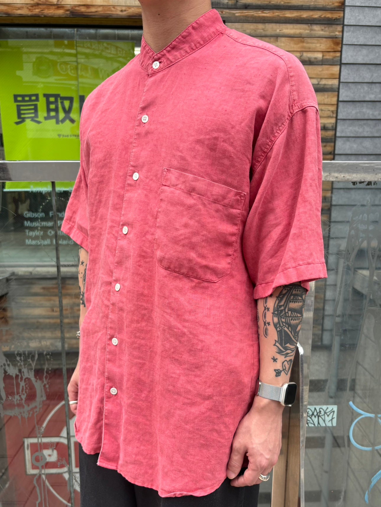 90's GAP バンドカラーシャツ