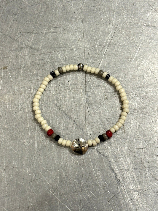 SILVER925 CONCHO & BEADS BRACELET- WHITE /  ROSETTAPRAYER②