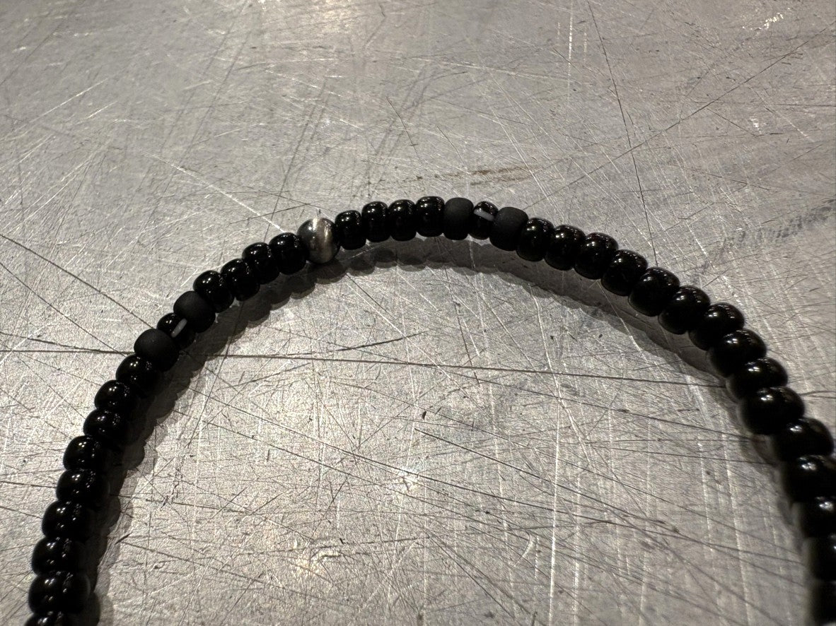 SILVER925 CONCHO & BEADS BRACELET- BLACK・D.BROWN / ROSETTAPRAYER②