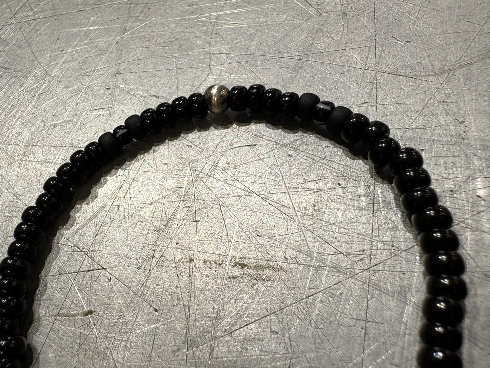 SILVER925 CONCHO & BEADS BRACELET- BLACK・D.BROWN / ROSETTAPRAYER➀