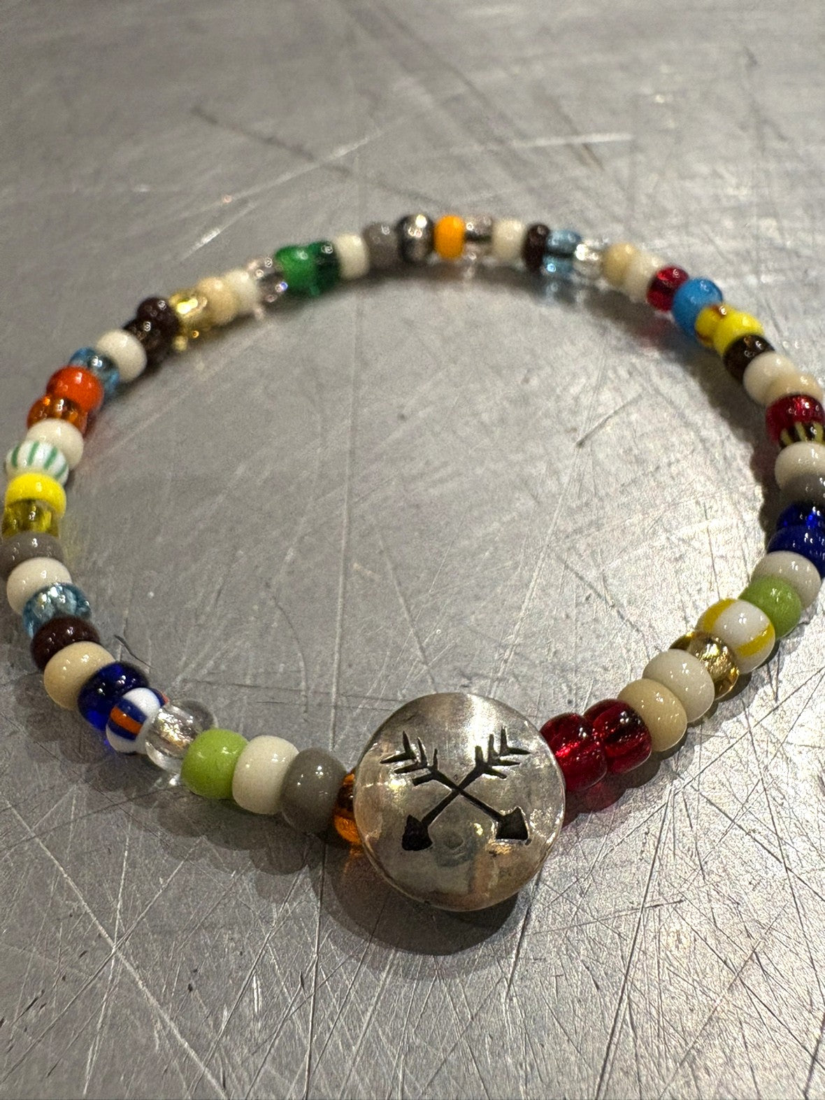 SILVER925 CONCHO & BEADS BRACELET- MULTI / ROSETTAPRAYER➀