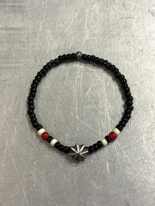 SILVER925 CONCHO & BEADS BRACELET- BLACK・RED / ROSETTAPRAYER②