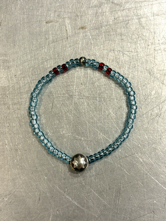 SILVER925 CONCHO & BEADS BRACELET- AQUA BLUE / ROSETTAPRAYER➀