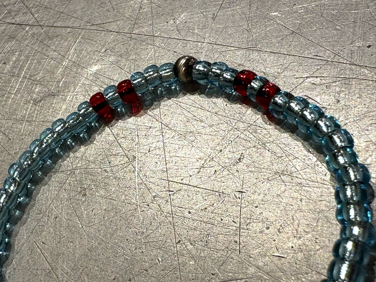 SILVER925 CONCHO & BEADS BRACELET- AQUA BLUE / ROSETTAPRAYER➀