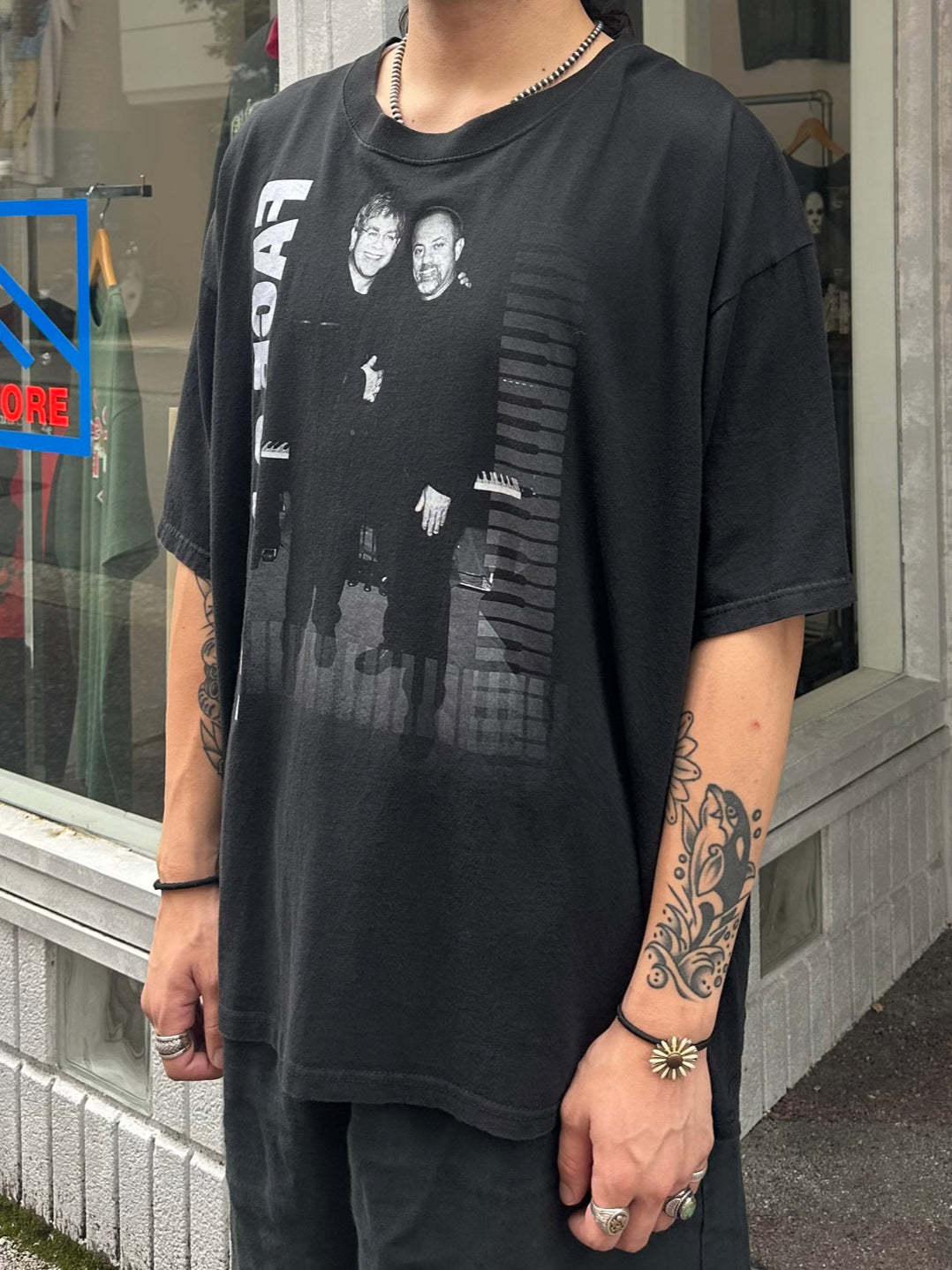 00's BILLY JOEL&ELTON JOHN「Face To Face tour 2002」バンドTシャツ