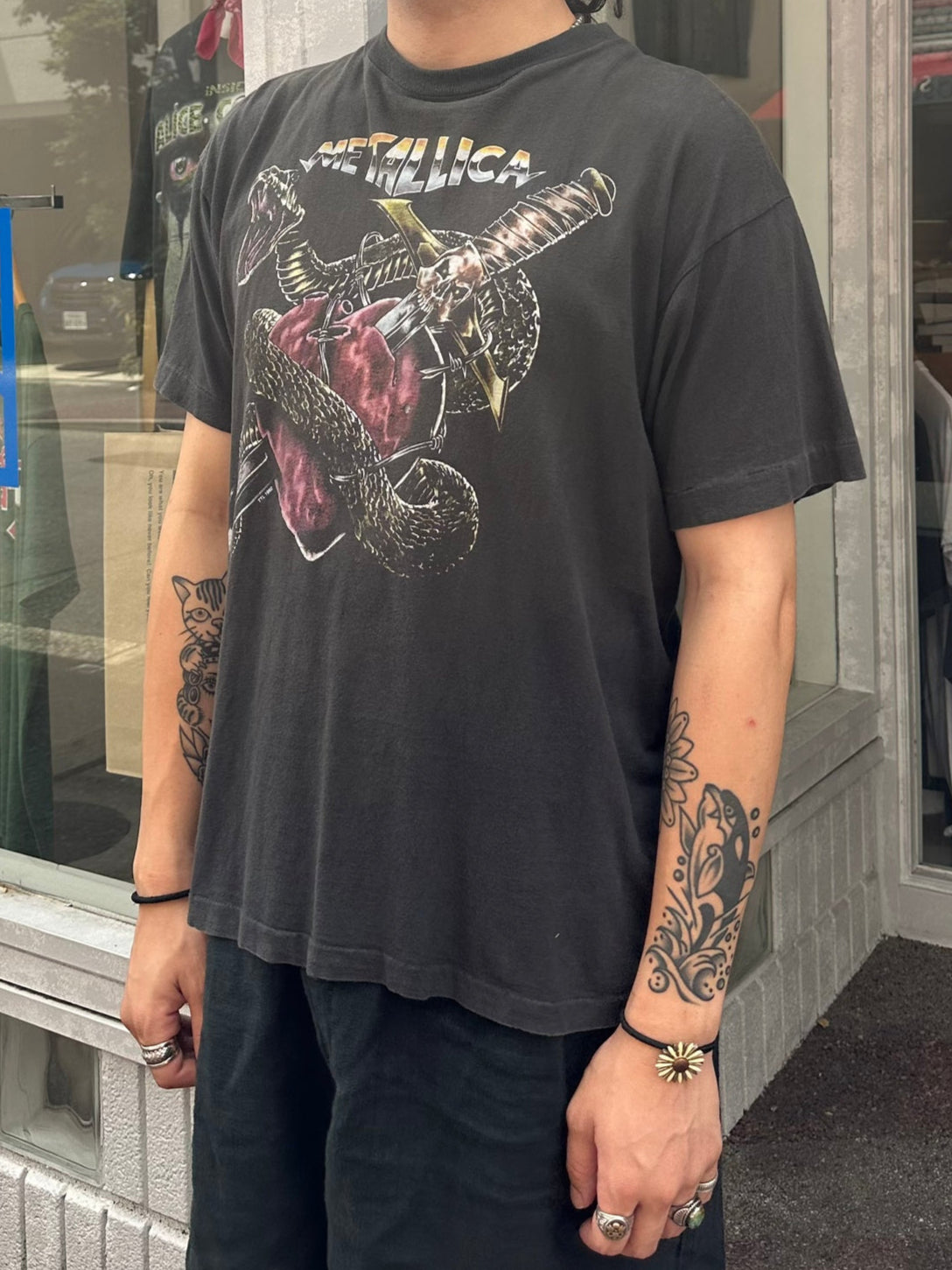 90's METALLICA「SNAKE HEART DAGGER」バンドTシャツ