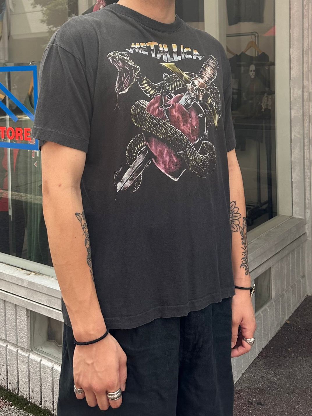90's METALLICA「SNAKE HEART DAGGER」バンドTシャツ