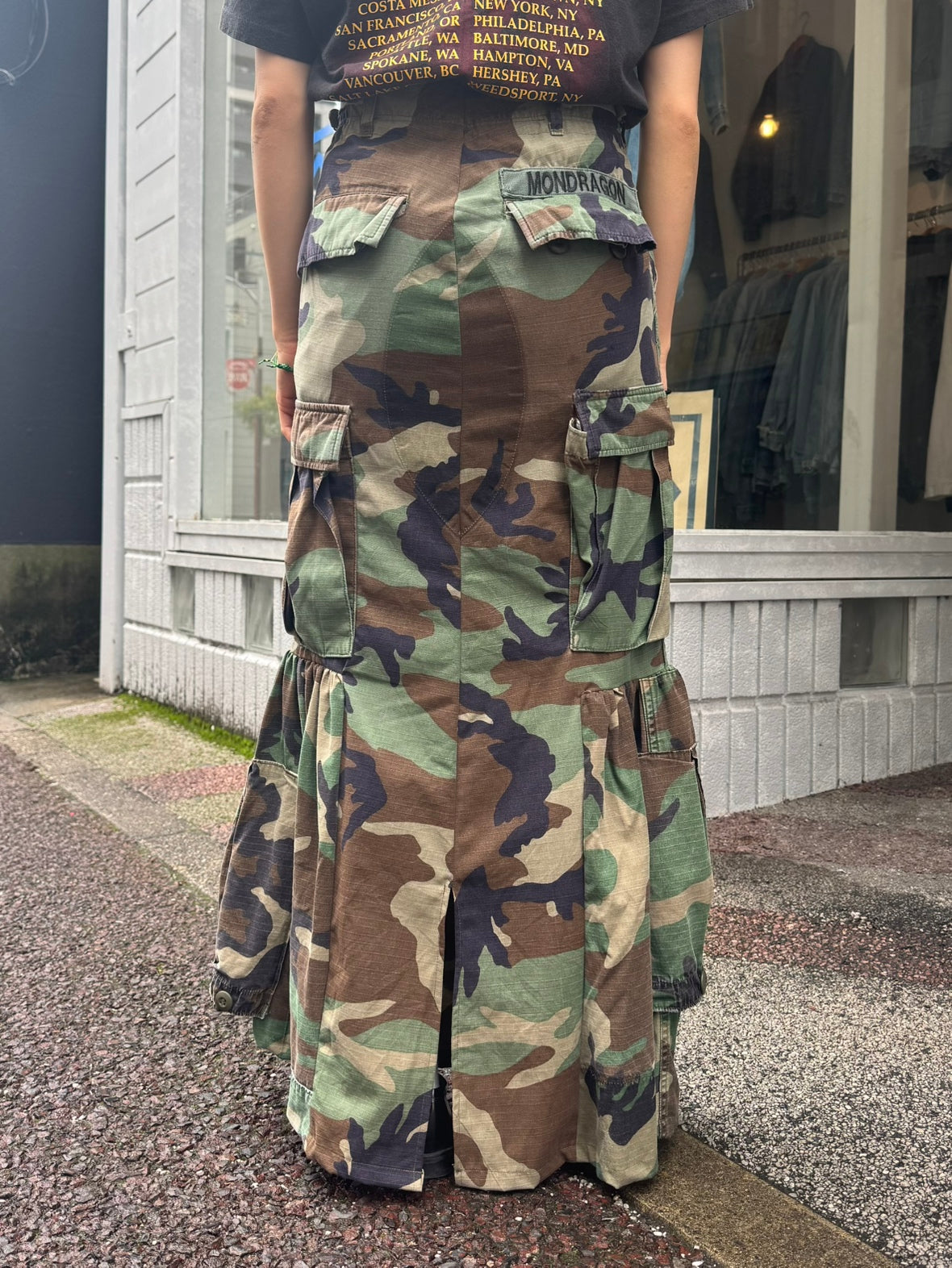 REMAKE MILITARY LONG SKIRT