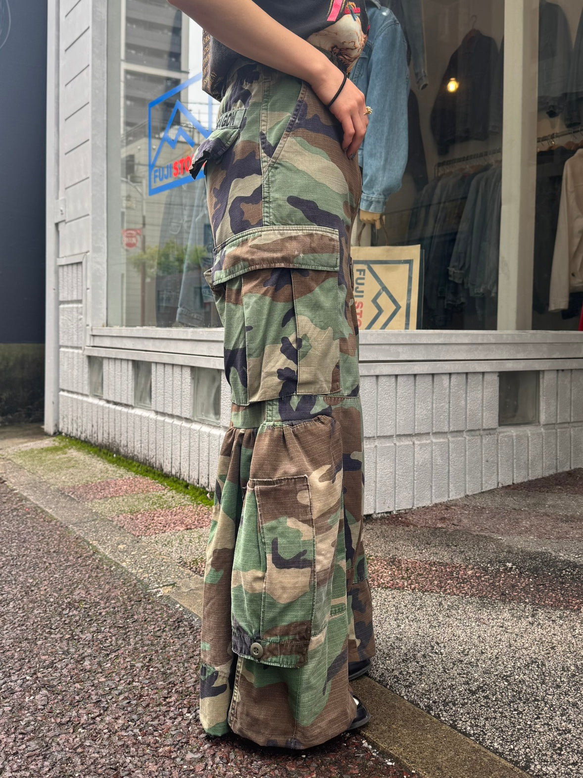 REMAKE MILITARY LONG SKIRT