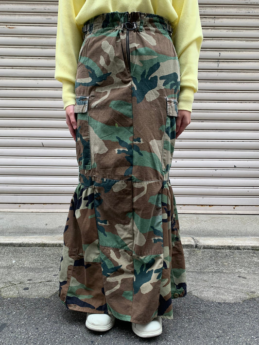 REMAKE MILITARY LONG SKIRT