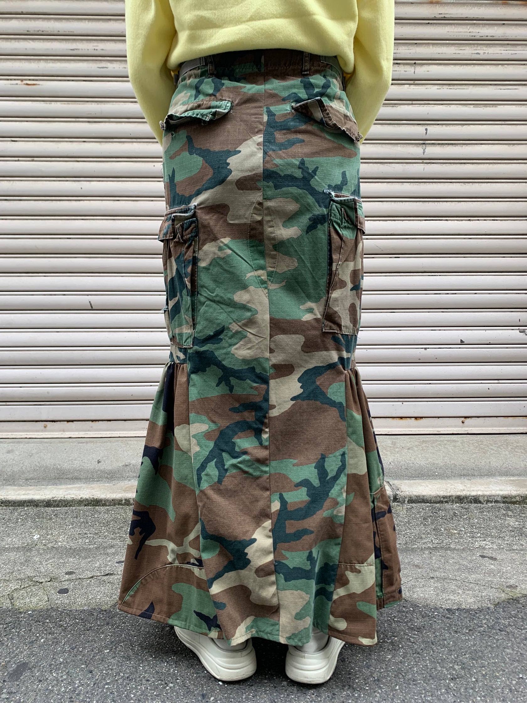 REMAKE MILITARY LONG SKIRT